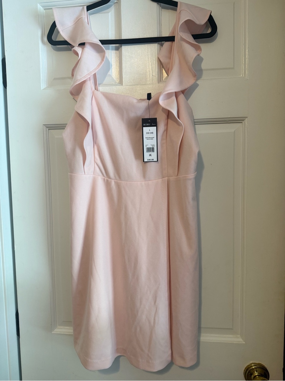 NEW BCBG Paris Pink Ruffle Strap Dress